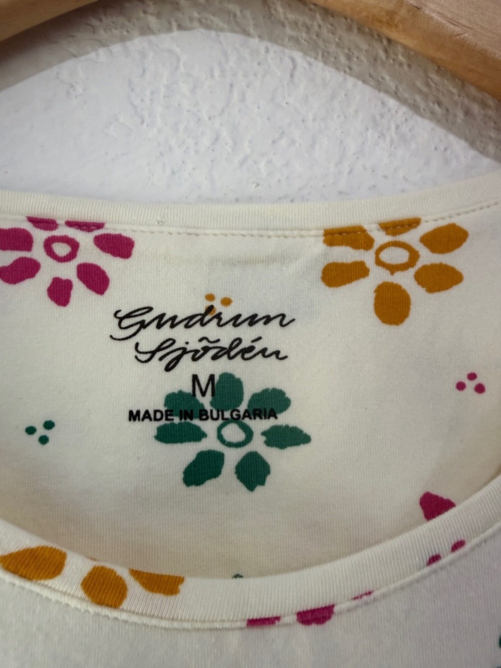 Gudrun Sjoden Ester Short Sleeve Top Blouse M Organic Cotton Floral Lightweigt - Picture 2 of 6